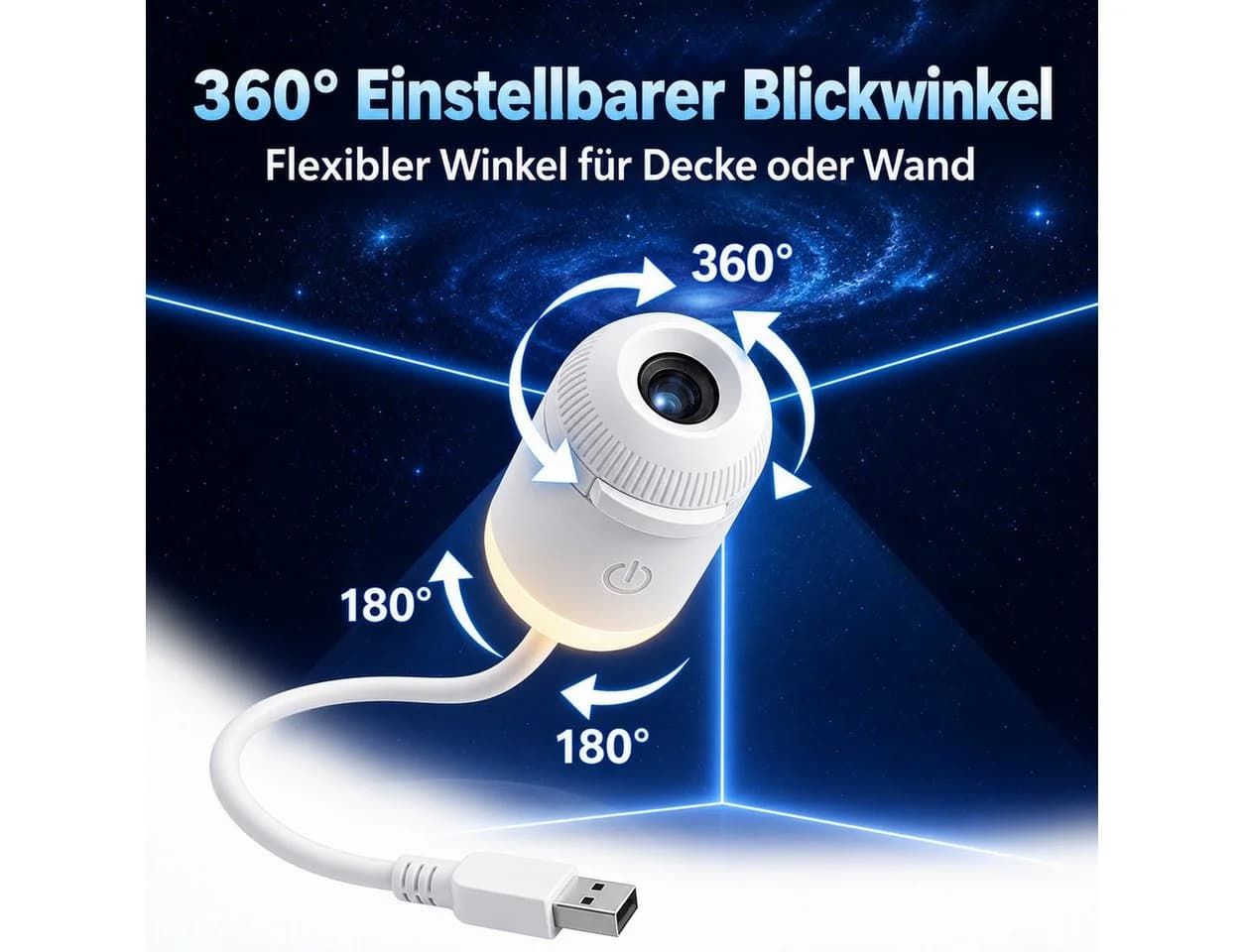 Toomoke LED Nachtlicht 2-in-1 Sternenhimmel mit 24 Motiven USB Projektionslampe - Bild 4