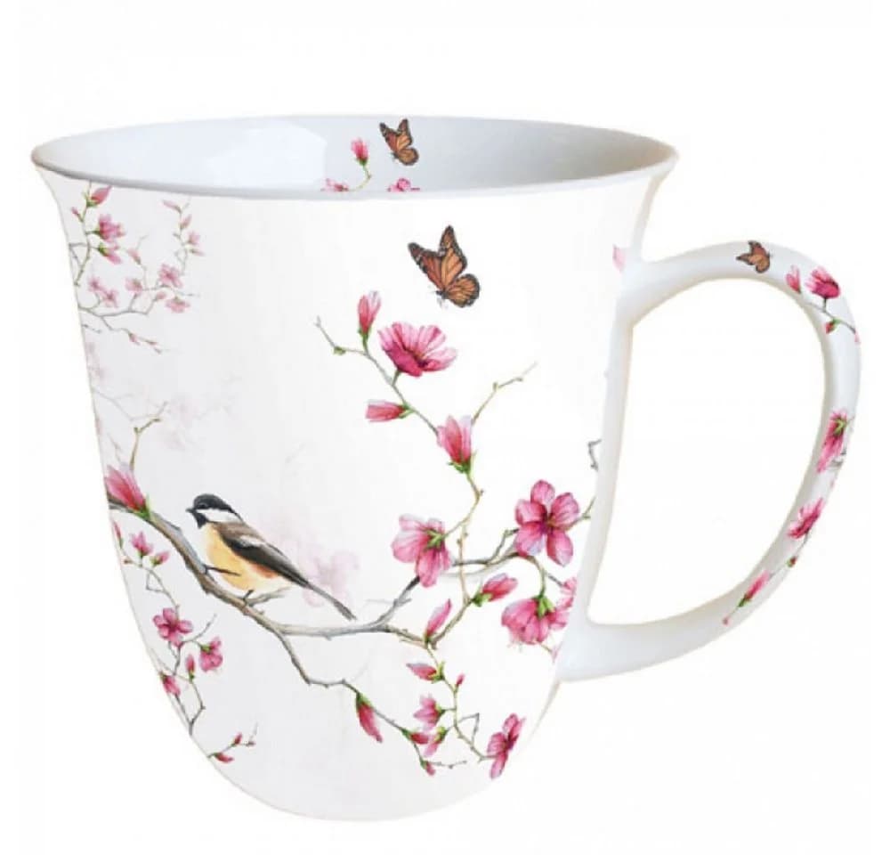 Ambiente Luxury Paper Products Becher Blumen Vogel Motiv Bunt Porzellan