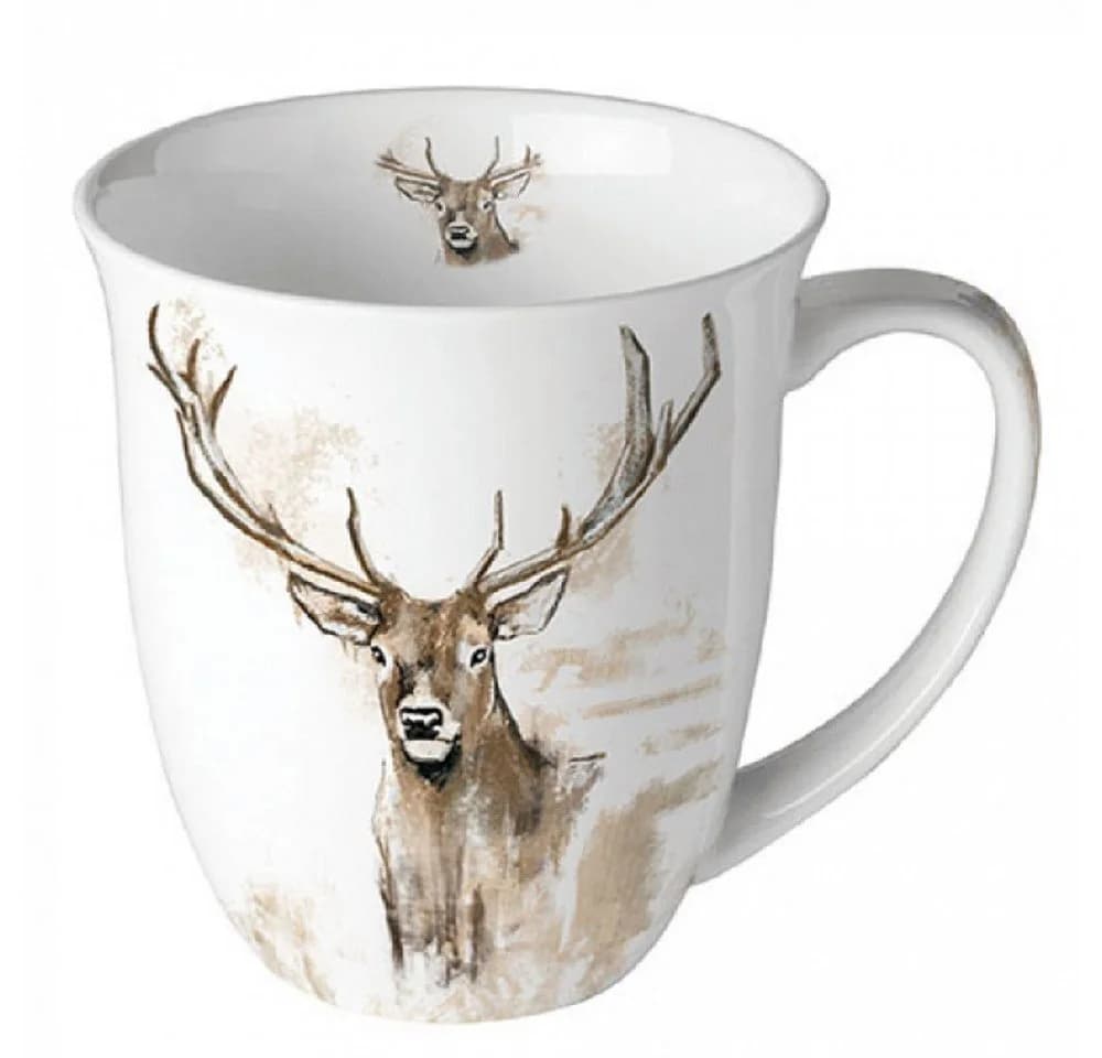Ambiente Porzellan Becher Waldtier-Motive 0,4L Bunt