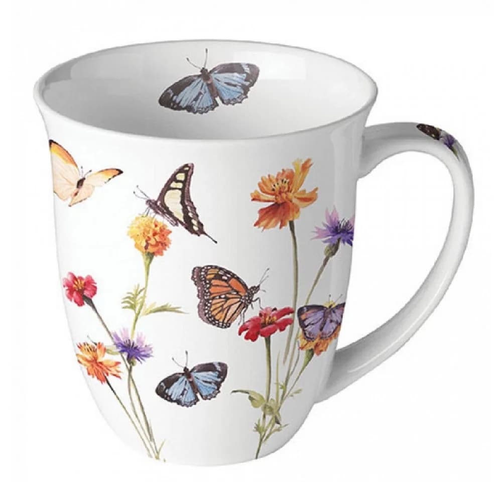 Porzellan Becher Schmetterling 0,4L Schmetterlingsgarten