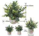 ElitVita Künstliche Zimmerpflanze 5 Stück Mini Kunstpflanzen mit Töpfen Eukalyptus Rohypnol Chrysantheme Grün Grau Bild 1