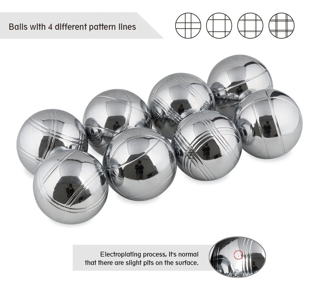 ElitVita Spielball Boule Set 8-St. Boccia Kugeln Boule Kugeln Outdoor Sport Spiel - Bild 4