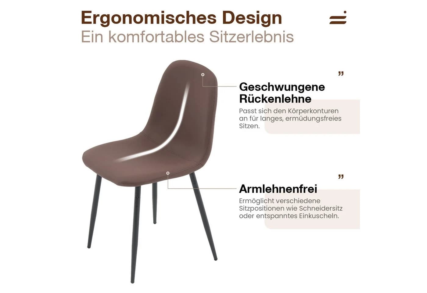 JOIVI Essgruppe 5-Teiliges Esstisch Set mit 4 Stühlen - Bild 3