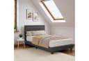 Bealife Polsterbett Einzelbett Bettgestell mit Kopfteil Lichtleiste Grau Bild 1