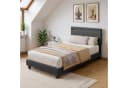 Bealife Polsterbett Einzelbett Bettgestell mit Kopfteil Lichtleiste Grau Bild 3