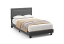 Bealife Polsterbett Einzelbett Bettgestell mit Kopfteil Lichtleiste Grau Bild 5