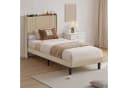 Bealife Polsterbett Einzelbett Bettgestell mit Kopfteil LED-Licht Bild 2