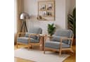 Bealife Relaxsessel mit Armlehne und Kissen Beige/Grau Massivholz Bild 1