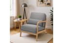 Bealife Relaxsessel mit Armlehne und Kissen Beige/Grau Massivholz Bild 2