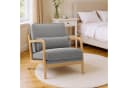 Bealife Relaxsessel mit Armlehne und Kissen Beige/Grau Massivholz Bild 3