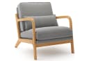 Bealife Relaxsessel mit Armlehne und Kissen Beige/Grau Massivholz Bild 5
