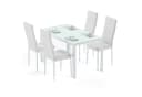 Bealife Essgruppe 5-tlg. Esstisch und 4 Stühle Tischplatte aus Glas 120x70cm Bild 1
