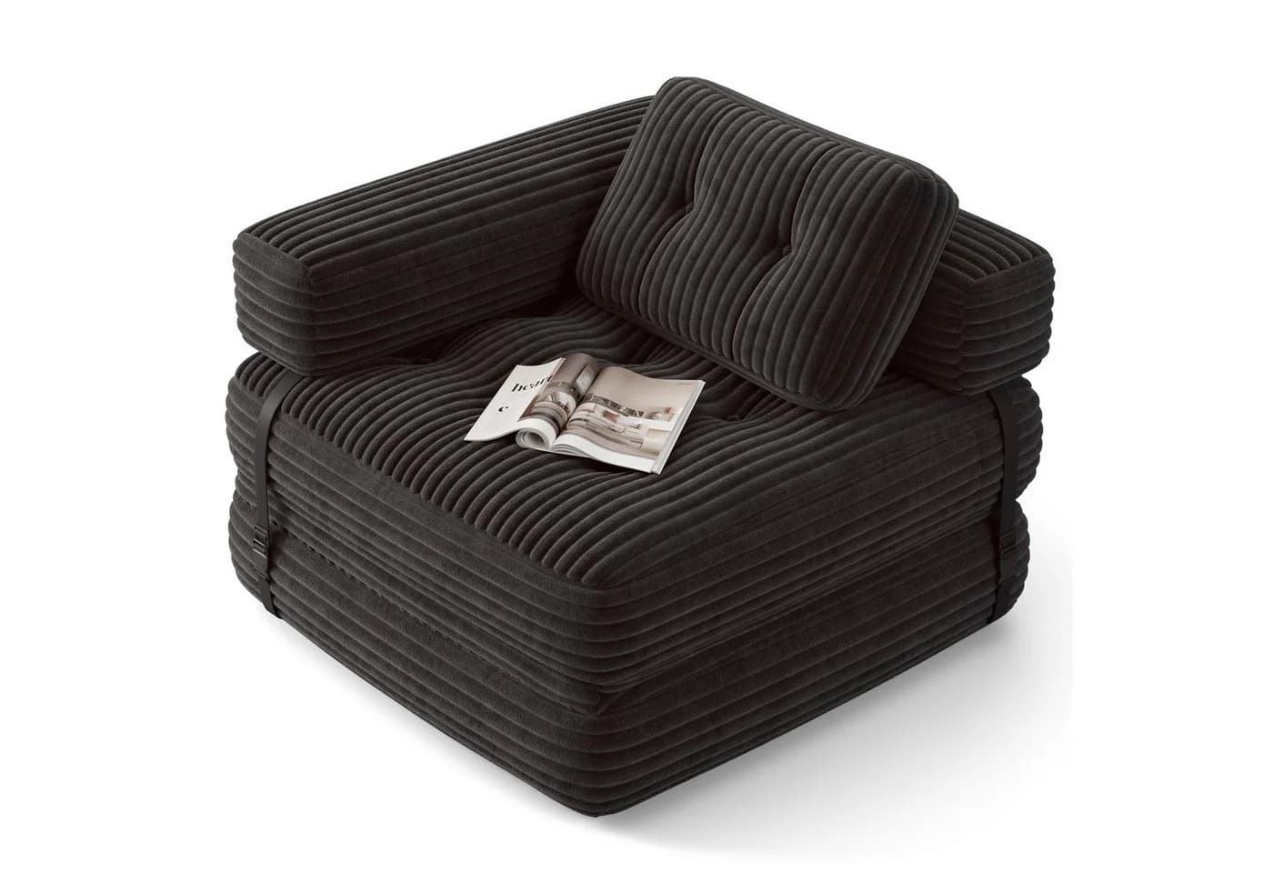 Bealife 1,5-Sitzer Klappsofa Relaxsessel Indoor-Lazy Grau - Bild 2