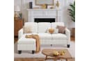 Bealife Ecksofa L-Form 188cm Bettfunktion Weiß/Dunkelgrau Bild 3