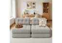 Bealife 1,5-Sitzer Klappbares Sofa Relaxsessel Indoor-Lazy Hellgrau Bild 5