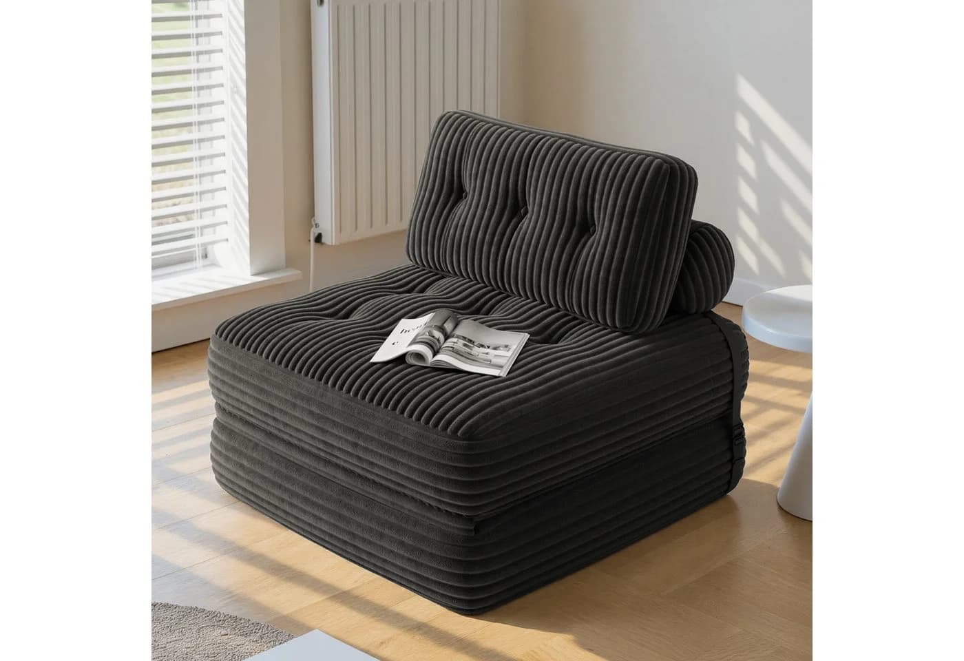 Bealife 1,5-Sitzer Klappsofa Relaxsessel Indoor-Lazy Grau