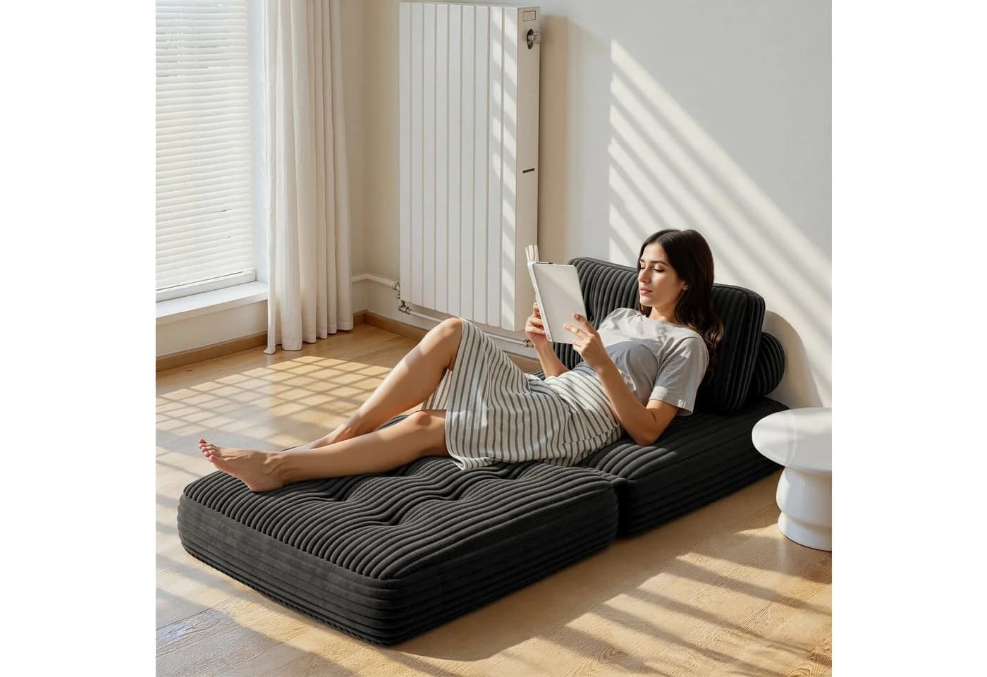 Bealife 1,5-Sitzer Klappsofa Relaxsessel Indoor-Lazy Grau - Bild 3