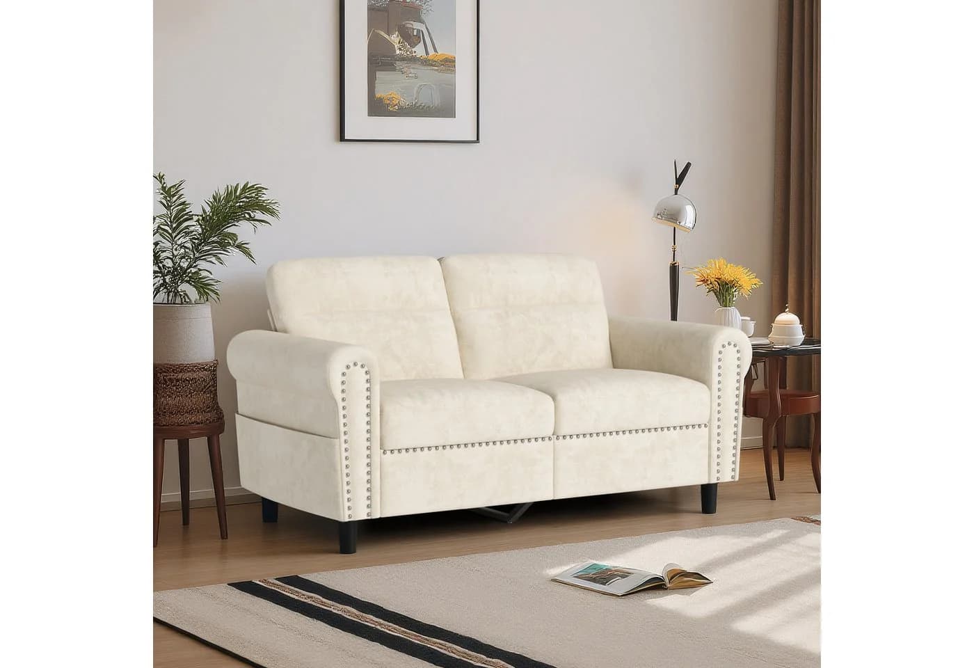Bealife 2-Sitzer Couch Beige 152x76x84 cm - Bild 5