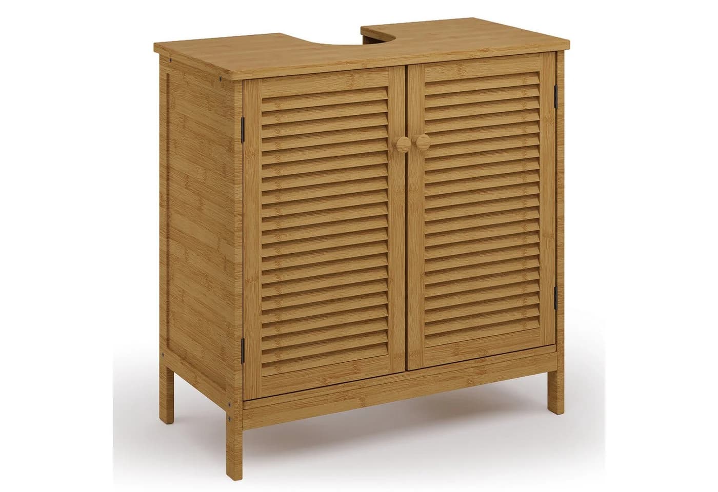 Bealife Waschbeckenunterschrank 2 Lamellentüren Weiß - Bild 5