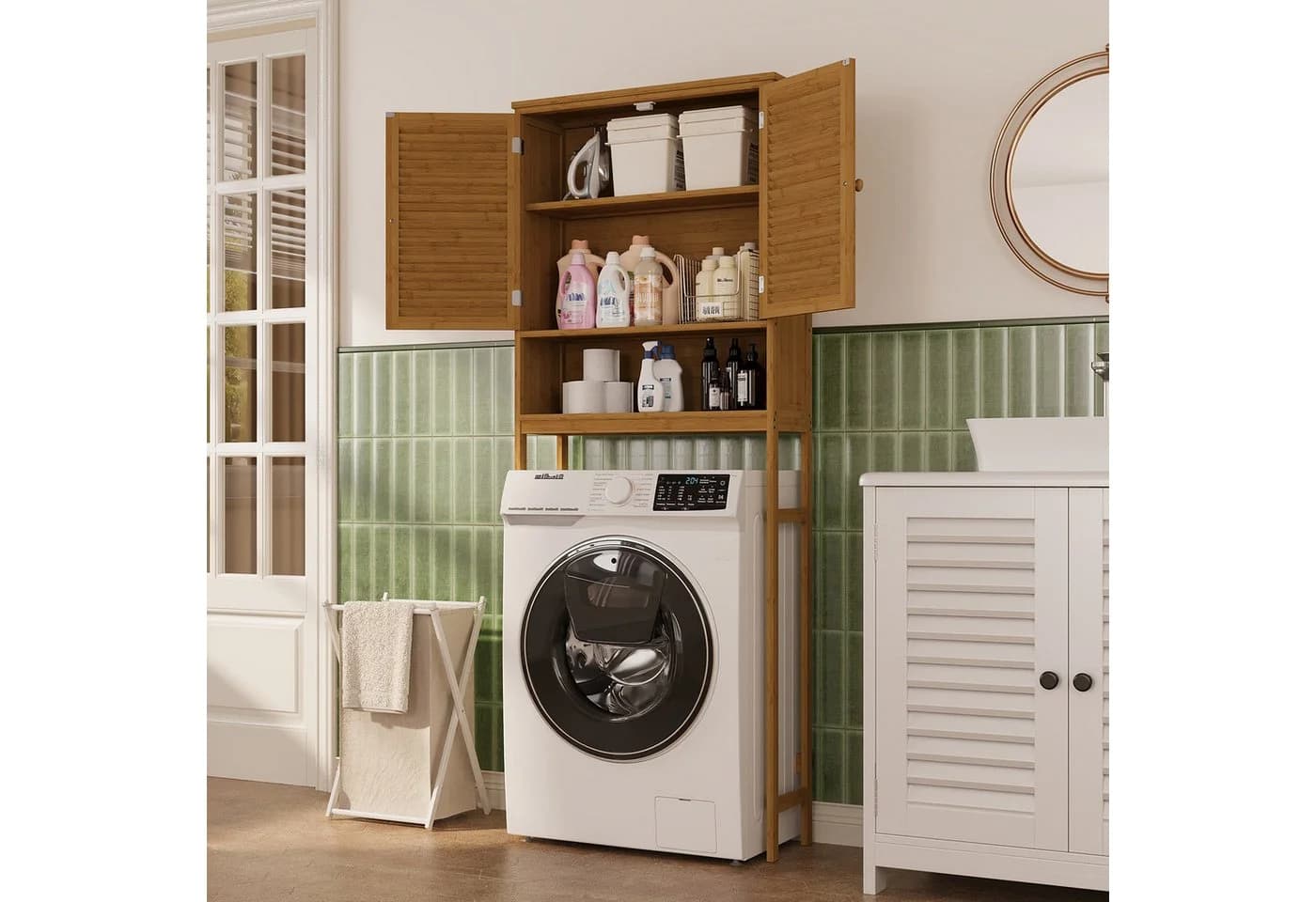 Bealife Badkommode Hochschrank Weiß