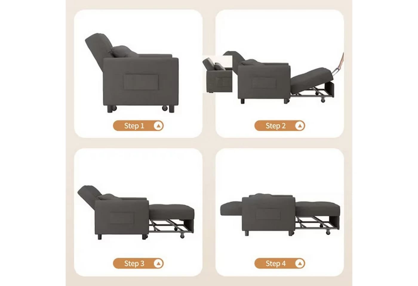 Bealife Relaxsessel Schlafsessel Klappbar 191 cm