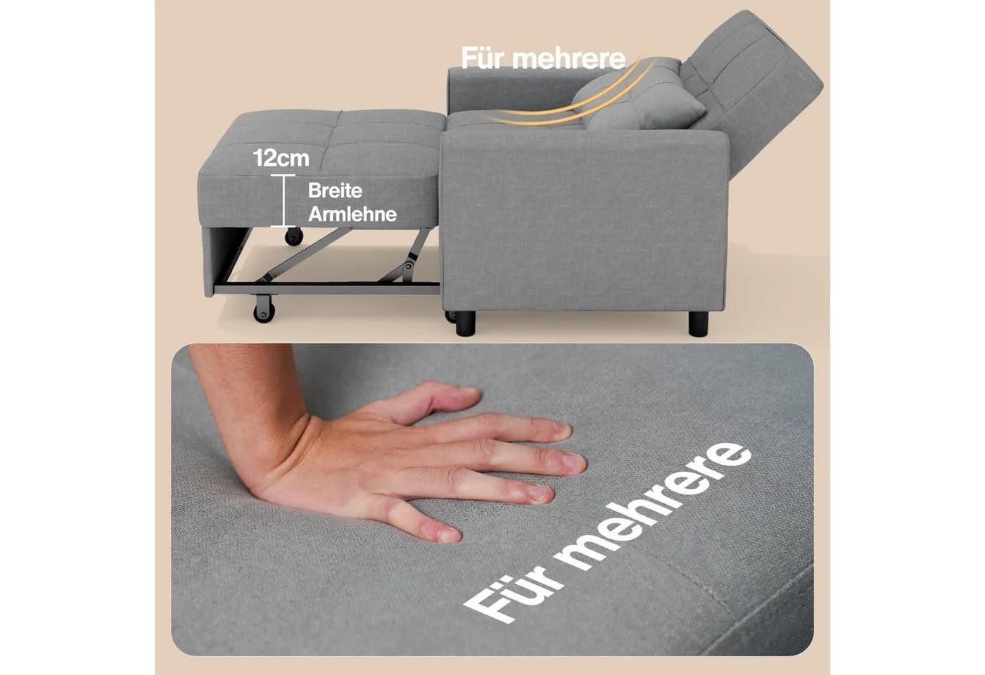 Bealife Relaxsessel Schlafsessel Klappbar 191 cm - Bild 4