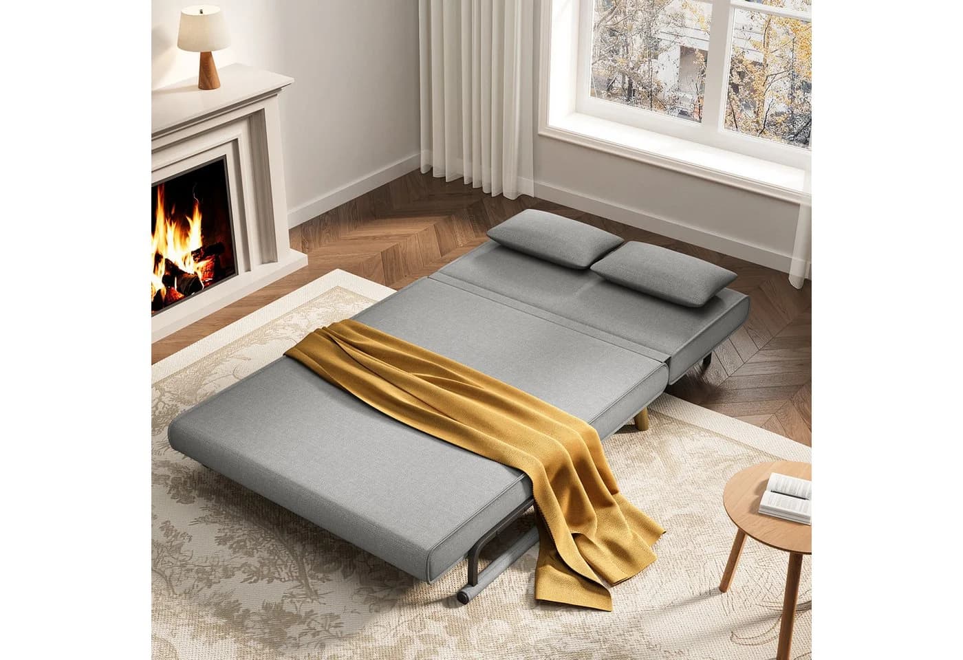 Bealife Relaxsessel Schlafsessel mit Bettfunktion, Schlafsofa 2-Sitzer Hellgrau - Bild 3