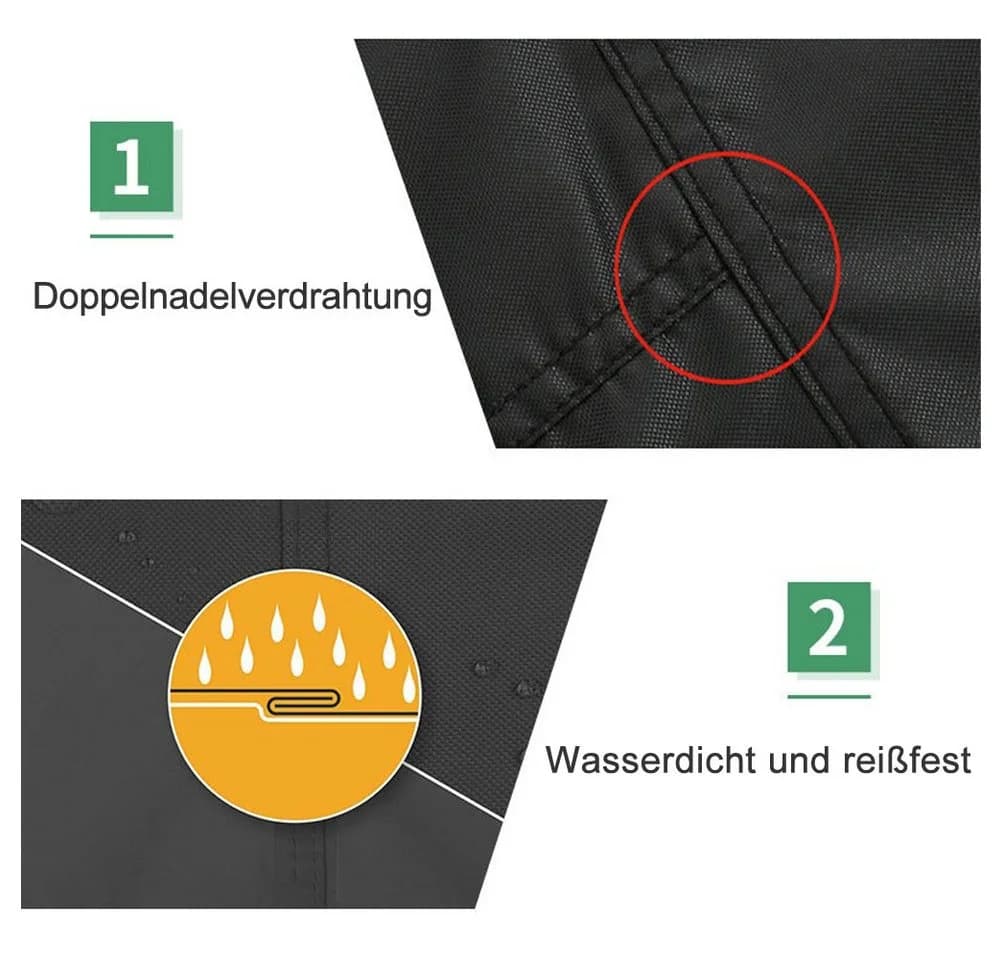 OSTWOLKE Gartenmöbel-Schutzhülle Rund Schwarz