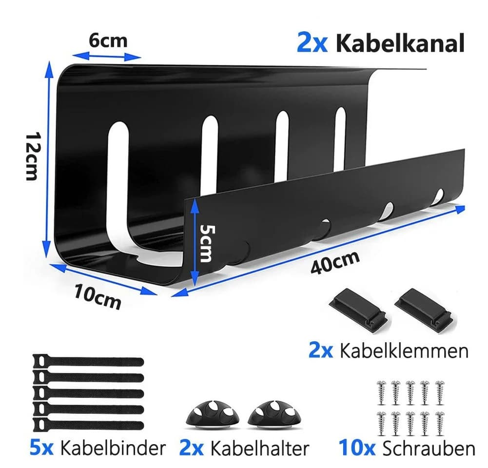 OSTWOLKE Kabelkanal Kabelmanagement Organizer Set - Bild 4