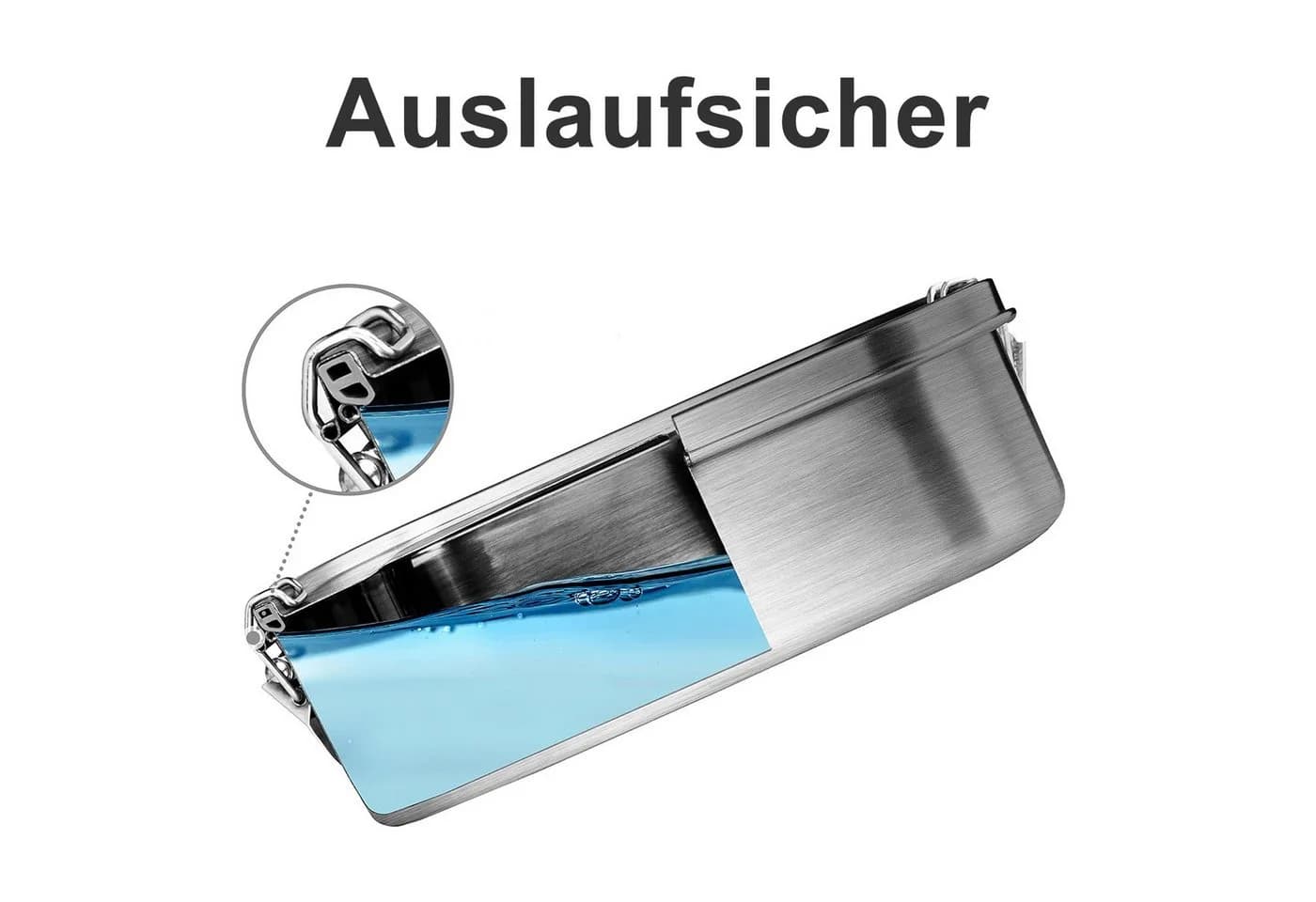 OSTWOLKE Lunchbox Edelstahl 1400ml Auslaufsicher Silber - Bild 5