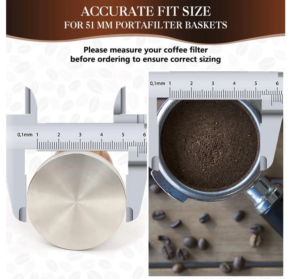OSTWOLKE Tamper 51mm Espresso Set mit Holzgriff & Silikonmatte - Bild 4