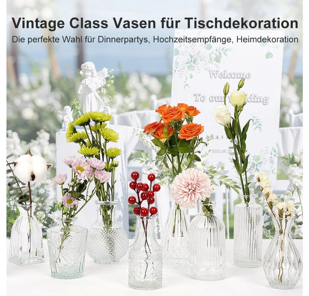 OSTWOLKE Tischvase 16 Mini Glasvasen für Tischdeko - Bild 4