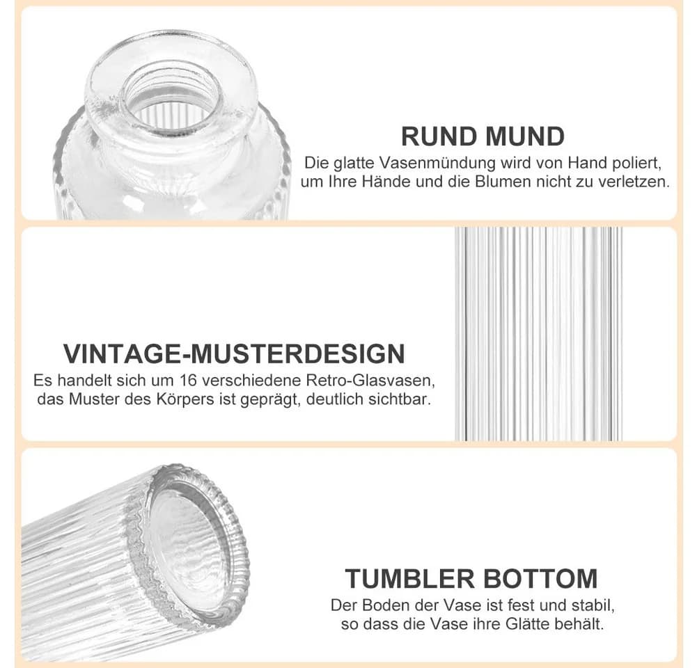 OSTWOLKE Tischvase 16 Mini Glasvasen für Tischdeko - Bild 5