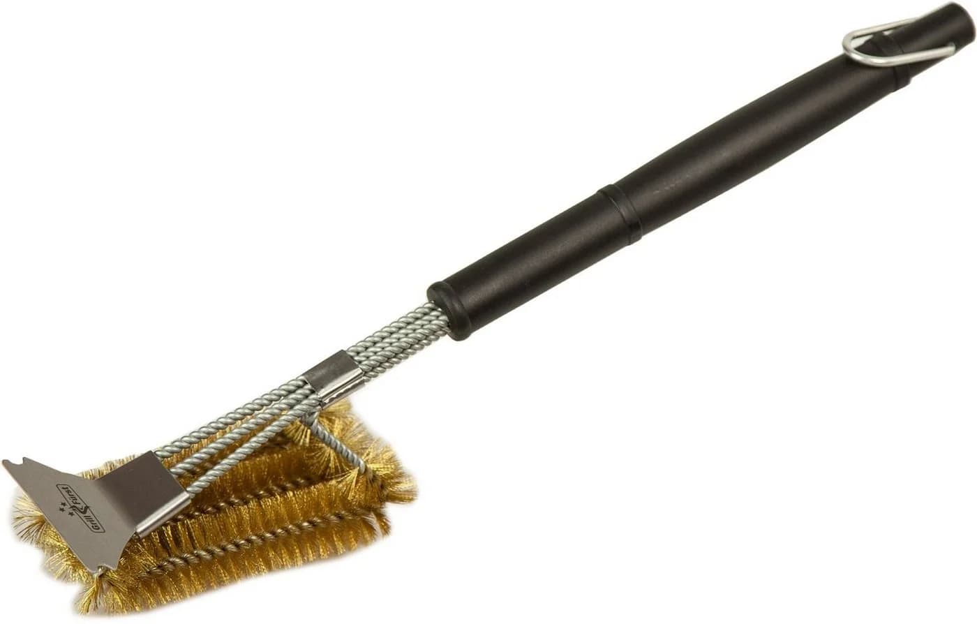 Grillfürst Grillbürste mit Messingborsten und Schaber, 45 cm lang - Bild 2