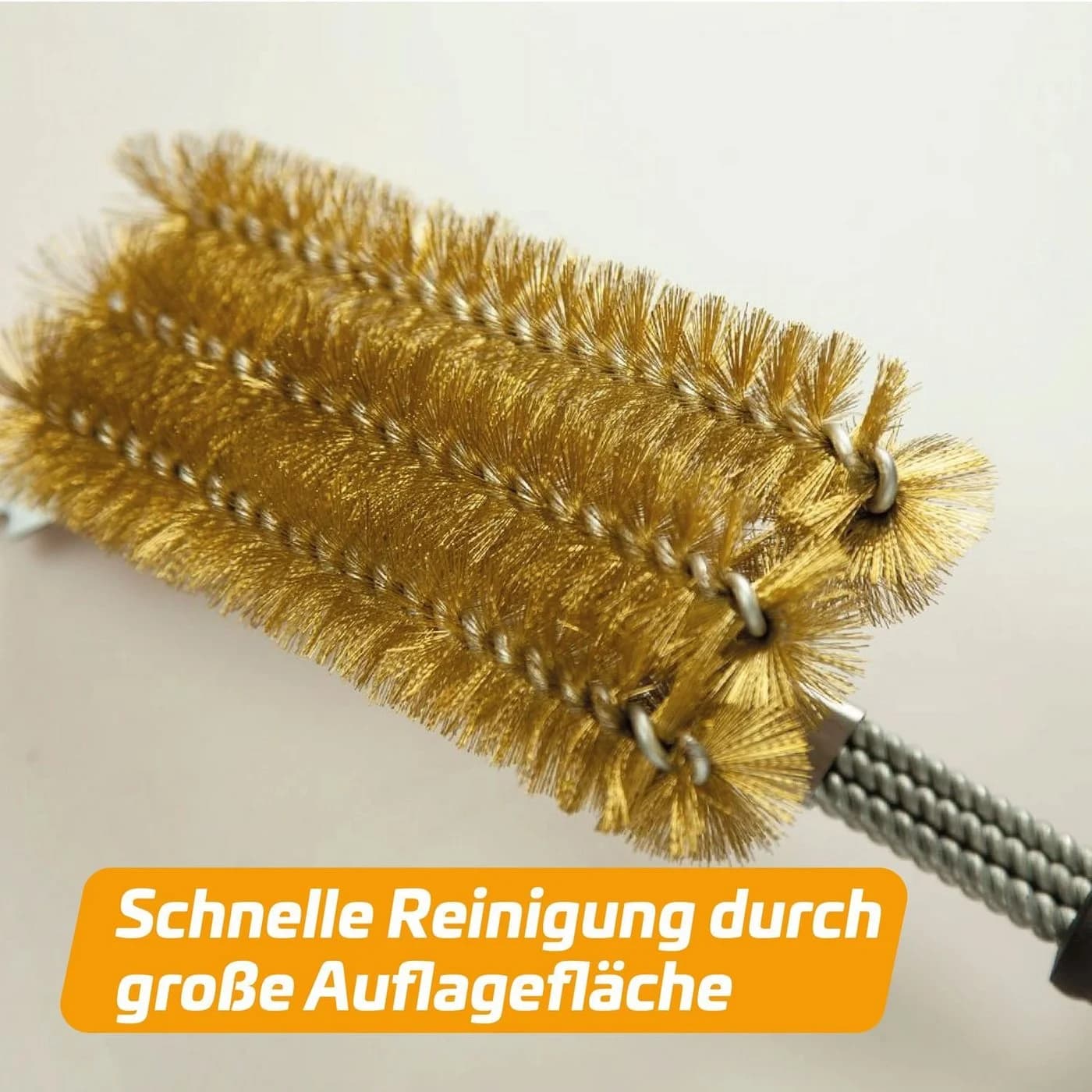 Grillfürst Grillbürste mit Messingborsten und Schaber, 45 cm lang - Bild 5