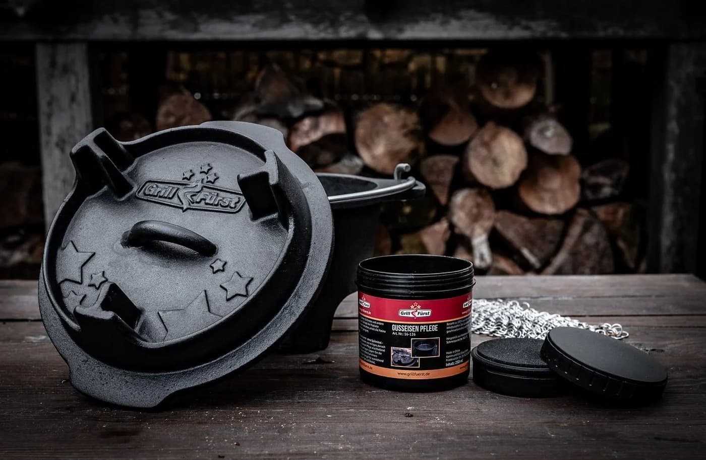 Grillfürst Kokosnuss-Pflegepaste für Gusseisen 250ml mit Schwamm