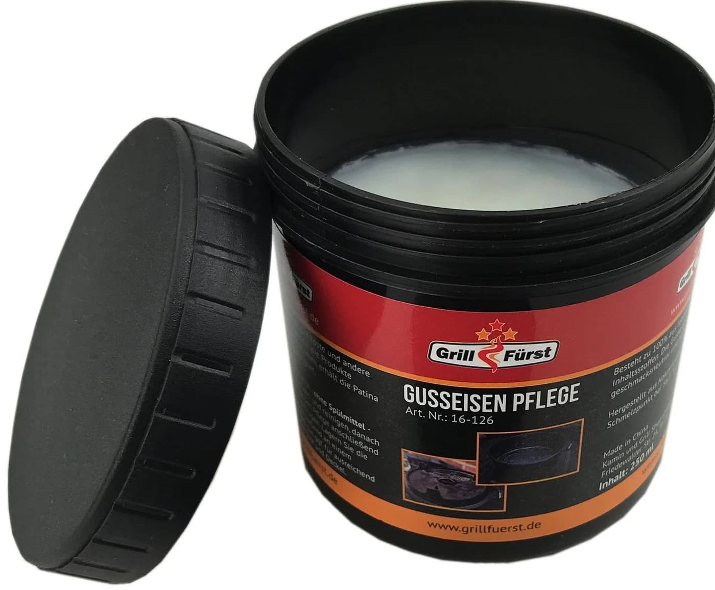 Grillfürst Kokosnuss-Pflegepaste für Gusseisen 250ml mit Schwamm - Bild 5