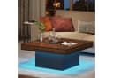 Tribesigns LED Couchtisch 90 cm Quadratisch Walnuss Bild 2