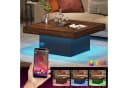 Tribesigns LED Couchtisch 90 cm Quadratisch Walnuss Bild 4