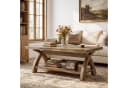 Tribesigns Couchtisch Massivholz Braun X-Beine Bild 2