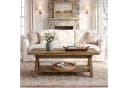Tribesigns Couchtisch Massivholz Braun X-Beine Bild 3