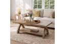 Tribesigns Couchtisch Massivholz Braun X-Beine Bild 4