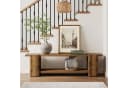 Tribesigns Bettbank 160 cm Landhausstil Braun Bild 5
