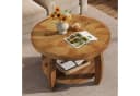 Tribesigns Couchtisch rund aus Massivholz mit 2 Ablagen Bild 3