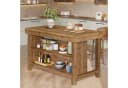 Tribesigns Bartisch 140 cm Weinschrank Massivholz Braun Bild 5