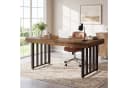 Tribesigns Schreibtisch 140 cm Braun Schwarz Modern Industrial Bild 5