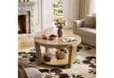 Tribesigns Runder Couchtisch 80 cm Landhausstil Hellbraun Bild 3