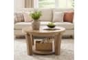 Tribesigns Runder Couchtisch 80 cm Landhausstil Hellbraun Bild 5