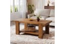 Tribesigns Couchtisch Massivholz Landhaus 2-stufig Braun Bild 4
