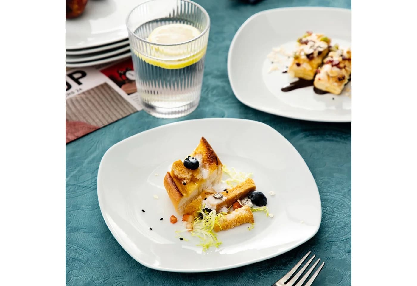 MALACASA ELISA 6-tlg. Dessertteller Grauweiß Porzellan - Bild 5